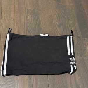 adidas Black Tube Top with White Side Stripes